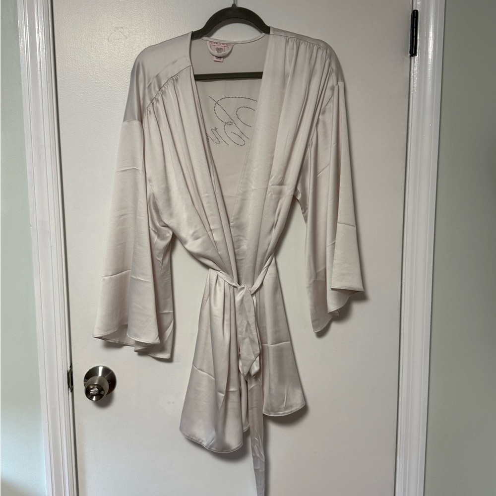 Victoria's Secret Cream Satin Robe